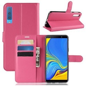 samsung a7 2018 hoesje portemonnee wallet case roze