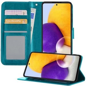 samsung a72 hoesje bookcase turquoise