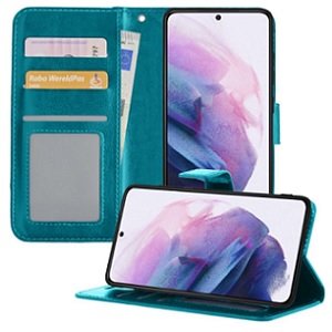 samsung s21 plus hoesje bookcase turquoise
