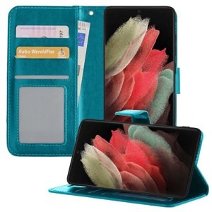 samsung s21 ultra hoesje bookcase turquoise